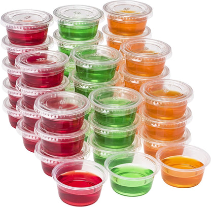 DuraHome Food Storage Containers with Lids 8oz, 16oz, 32oz Freezer Deli Cups Combo Pack, 44 Sets BPA-Free Leakproof Round Clear Takeout Container Meal Prep Microwavable, Airtight Lids (Mixed Sizes)
