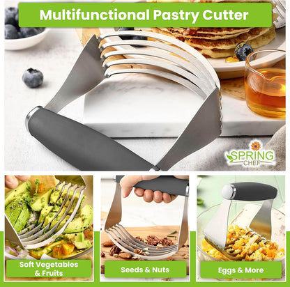 Spring Chef XL Pastry Blender, Durable Dough Blender For Baking - Black