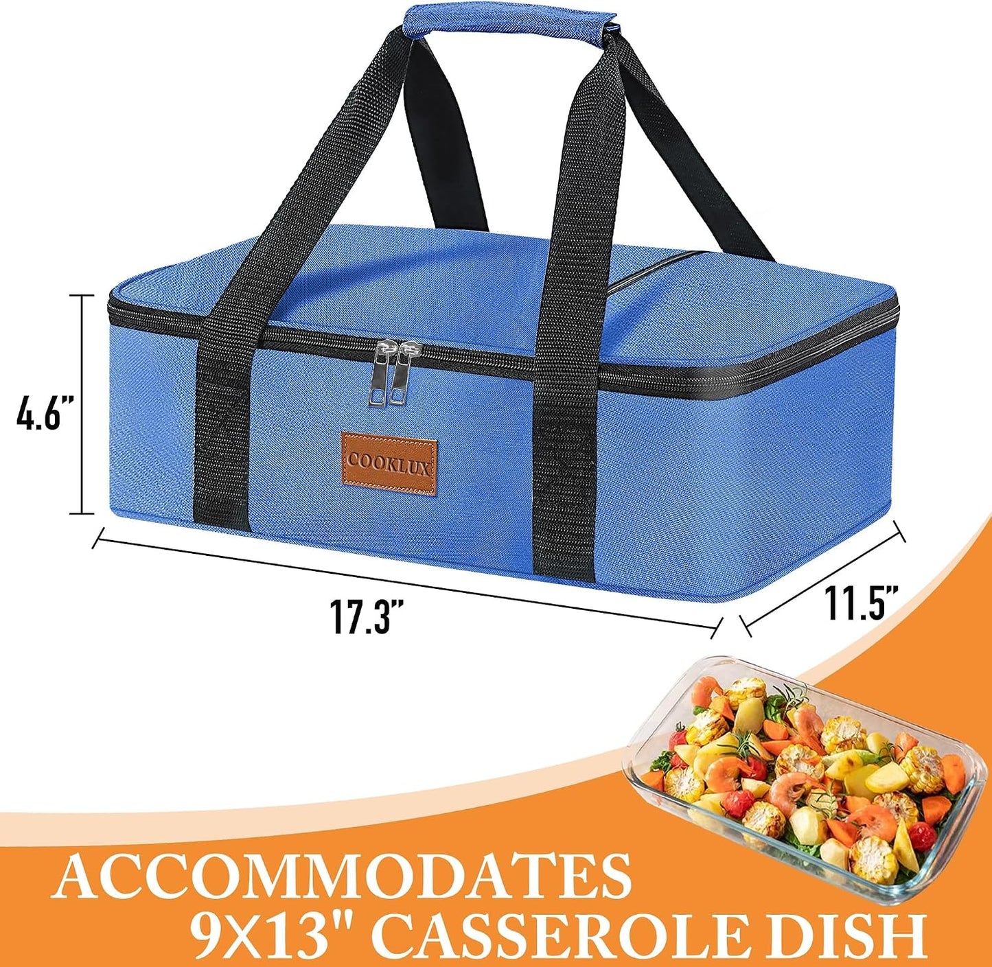 Insulated Casserole Carrier 9x13 Inch, Durable Nylon, Leak-Proof Casserole Dish Carrier, Casserole Carriers for Hot or Cold Food (Christmas)