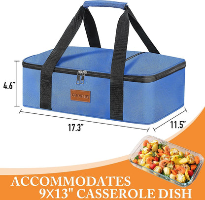 Insulated Casserole Carrier 9x13 Inch, Durable Nylon, Leak-Proof Casserole Dish Carrier, Casserole Carriers for Hot or Cold Food (Christmas)