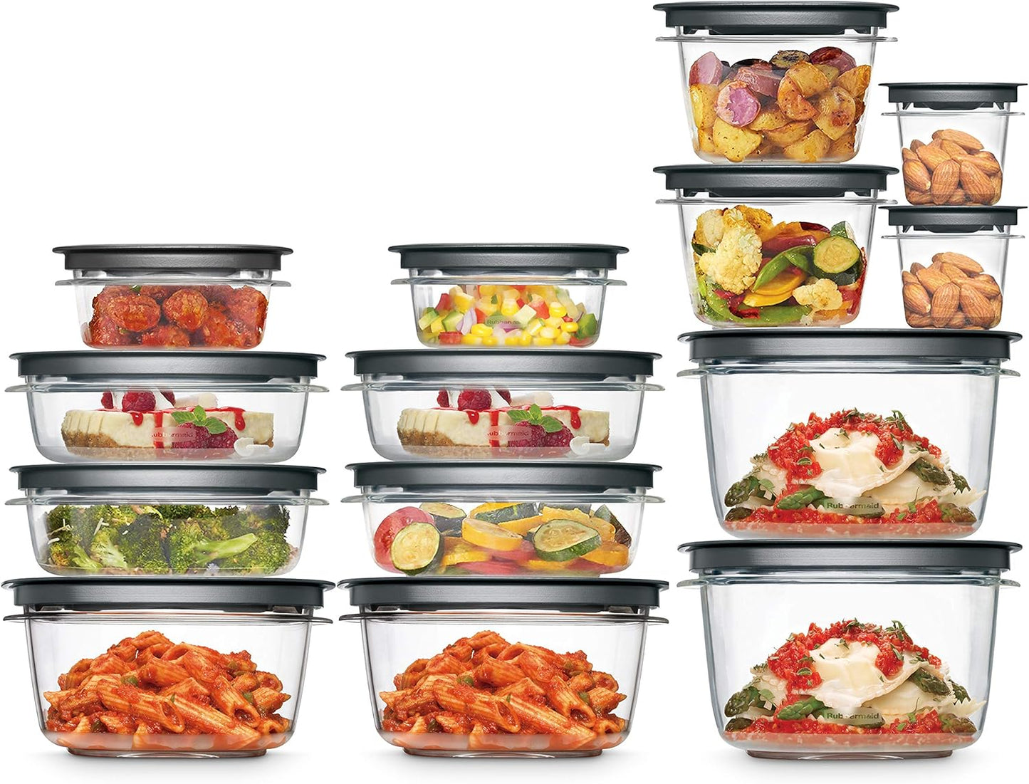Rubbermaid Premier Food Storage Container, 10 Piece Set, Grey, BPA-Free, Microwave & Dishwasher Safe