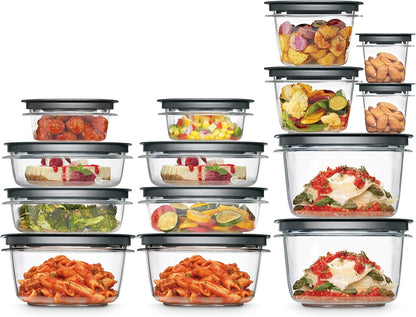 Rubbermaid Premier Food Storage Container, 10 Piece Set, Grey, BPA-Free, Microwave & Dishwasher Safe