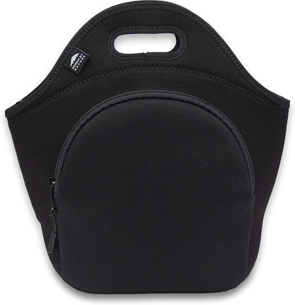 Nordic By Nature Large Neoprene Lunch Bag for Women & Lunch tote for Kids Insulated Lunch bag Reusable Washable Extra Thick Neoprene & Soft Cotton Feel, Premium Stitching, Outside Pocket, (L) Black