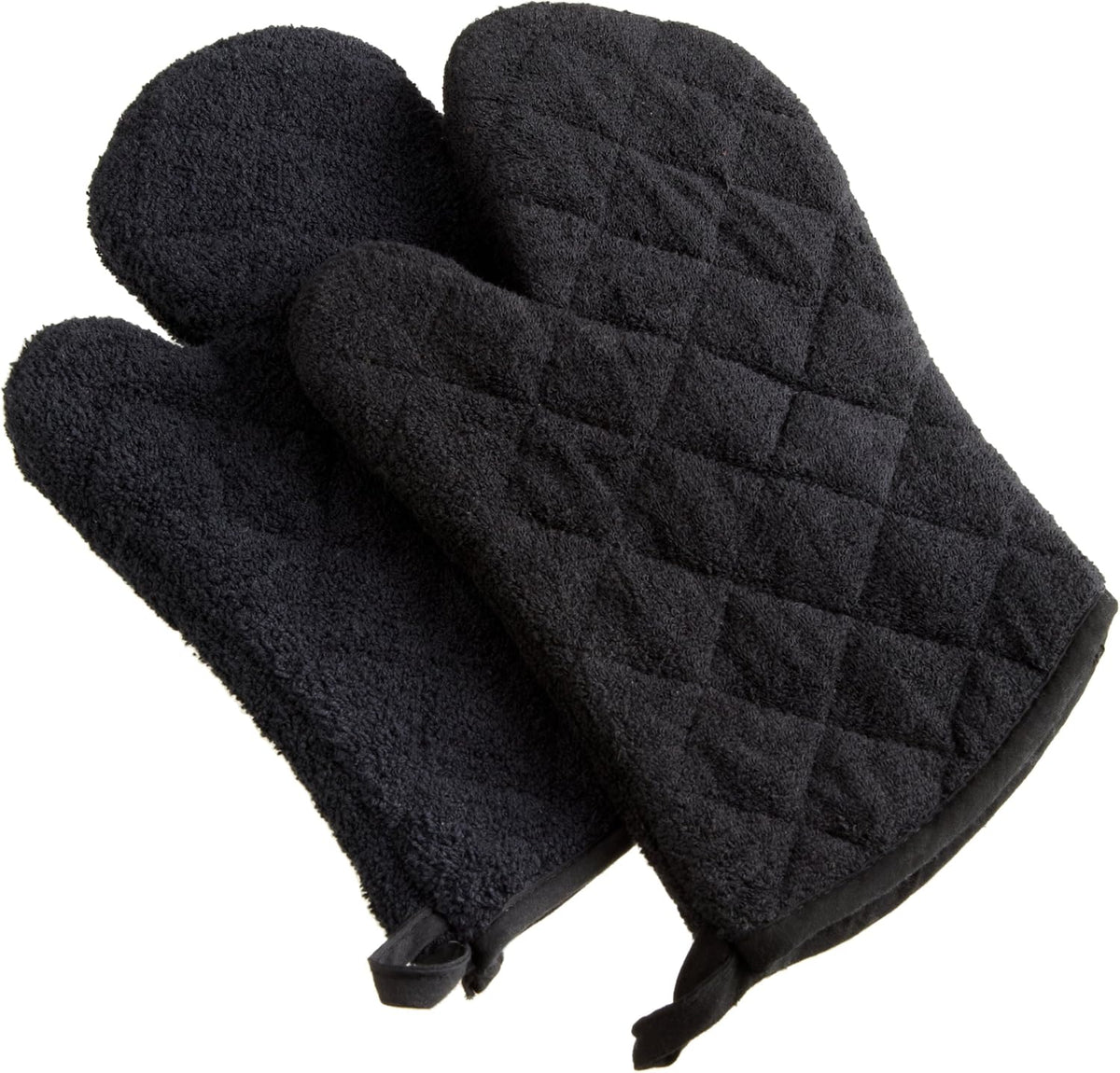 DII Basic Terry Collection 100% Cotton Quilted, Oven Mitt, Brown, 2 Piece
