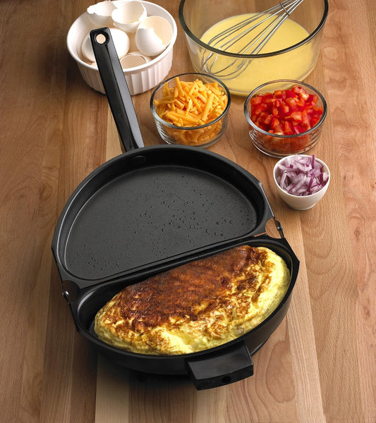Fox Run Egg Omelet Maker Pan, Non-Stick Folding Omelette Pan, 8.75"