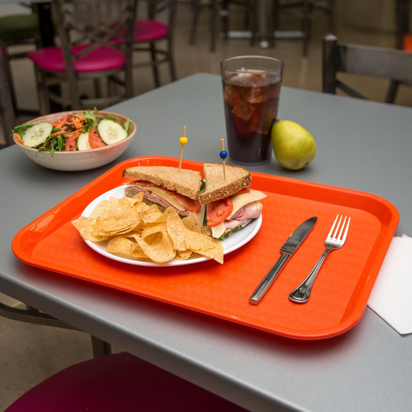 Carlisle FoodService Products Café Cafeteria Tray, Fast Food Tray for Restaurant or Commercial Use, 14" x 18", 1 Count, Black