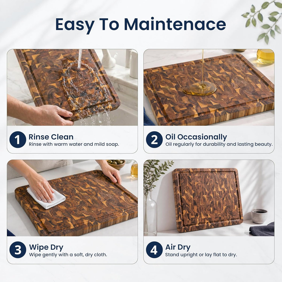 HOMESTEAD End Grain Acacia Wood Cutting Board 23x18x1.5, Reversible Butcher Block Board for Kitchen with Deep Juice Groove, Handles, Knife-Friendly Surface for Meat Chopping and Charcuterie Serving