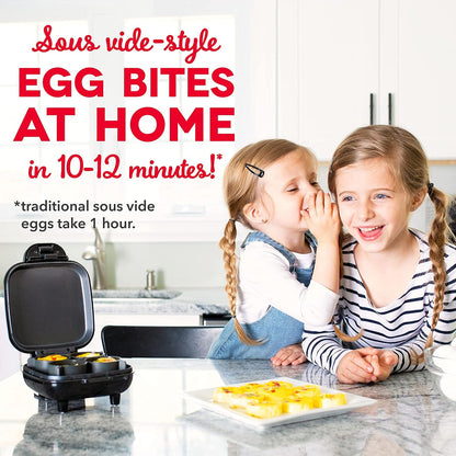 Dash Deluxe Egg Bite Maker - Electric Egg Bite Maker for Healthy Protein Snacks - Quick Cleanup, Space-Saving Design & Non-Slip Feet - 4 Servings, Aqua