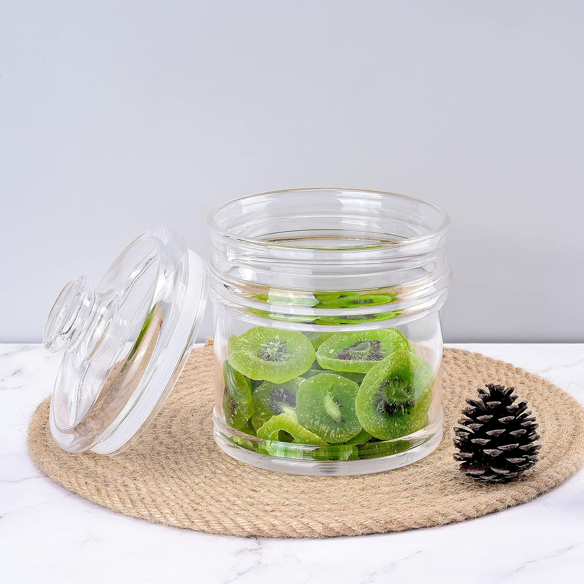 64 oz Reinforced Large Acrylic Canister with Locking Clamp, Airtight Flip Jar | Food Storage Container for Flour, Sugar, Coffee, Candy, Cookie etc
