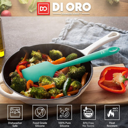 DI ORO Large Silicone Spatula - 600F Heat Resistant, Black