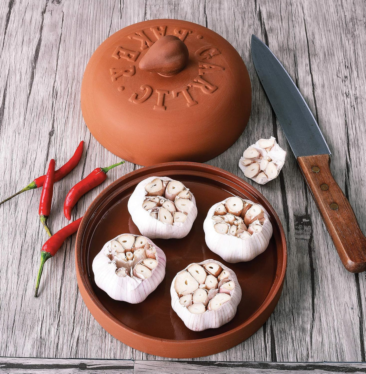Fox Run Garlic Baker, 7-Inch, Terra Cotta