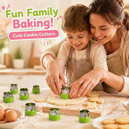 Uncrustable Sandwich Cutters Set 34pcs, 6pcs Sandwich Cutter and Sealer and 18pcs Fruit Cutter Shapes for Kids with 10pcs Cute Animal Forks, Ideal for School Lunch Boxes and Bento Boxes Boys Girls