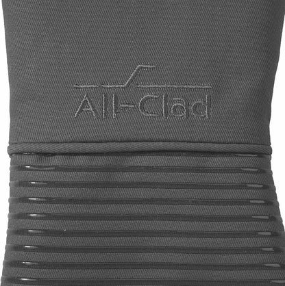 All-Clad Silicone Oven Mitts: Heat Resistant up to 500 Degrees - 100% Cotton & Silicone, 14"x7" Oven Mitt for Kitchen and Barbeque, Pewter