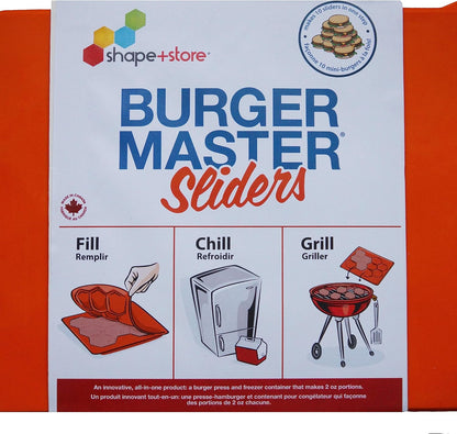 Shape+Store Burger Master Sliders 10 in 1 Innovative Burger Press and Freezer Container