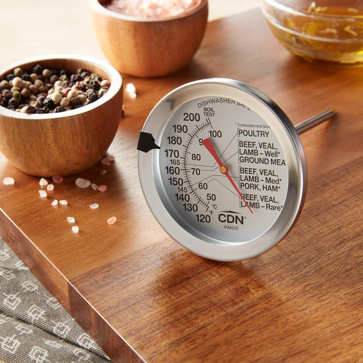 CDN Ovenproof Meat Thermometer | NSF® Certified | ProAccurate® | 1.75" Dial | For Oven & Grill Cooking | Durable Stainless Stem | Fast & Accurate Readings | IRM190
