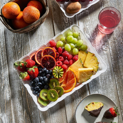 Plasticpro Plastic Serving Trays - Serving Platters Rectangle 9X13 Disposable Party Dish 4 Black Trays