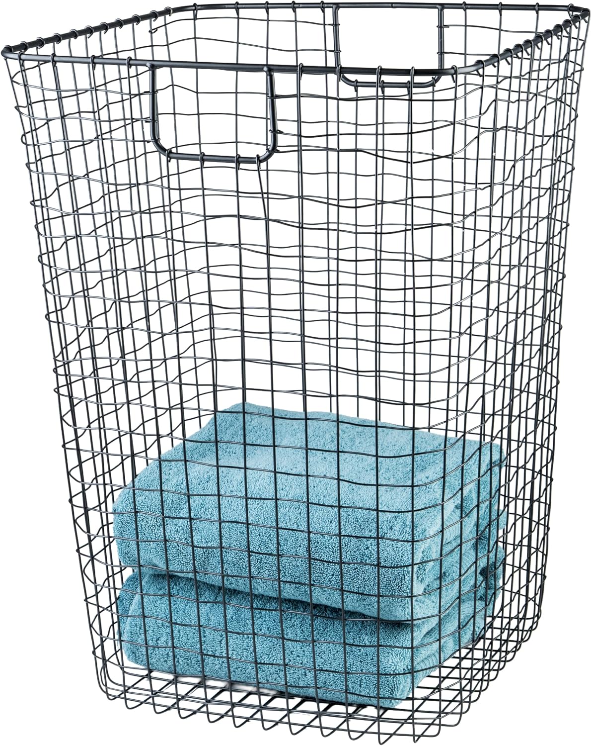 G.E.T. WB-315-MG Heavy Duty Iron Wire Utility Storage Basket/Bin with Handles, 11" x 8" x 8"