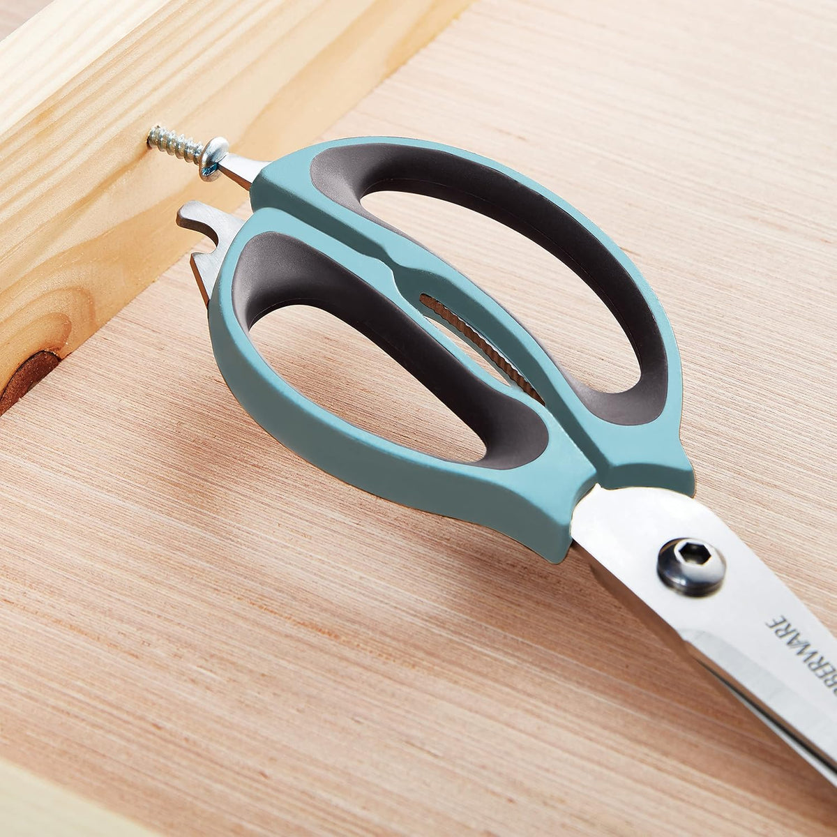Farberware 4-in-1 Kitchen Scissors, High Carbon Stainless Steel, Black