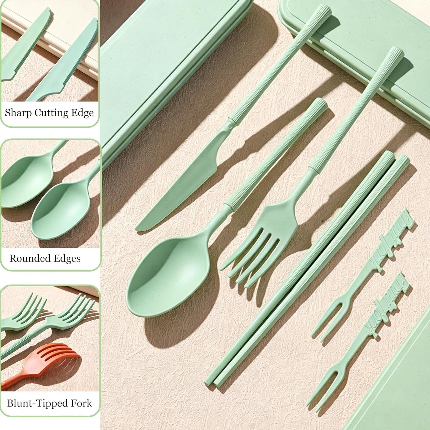 1 Set Large Reusable Travel Utensils Set with Case, Camping Cutlery for Office, Lunch, Dorm & Daily Work Use, Includes Spoon, Knife & Fork((Pink)