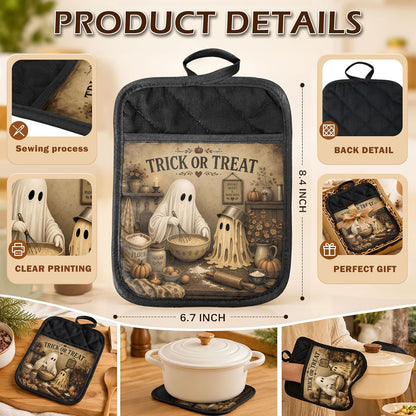 Gothic Cooking Skeleton Chef Pot Holders Heat Resistant