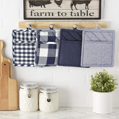 DII Gingham Check Kitchen Collection, Pink, Potholder Set