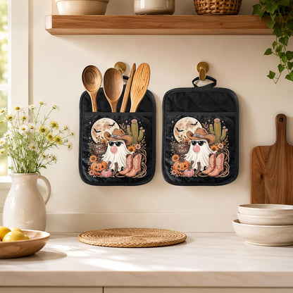 Gothic Cooking Skeleton Chef Pot Holders Heat Resistant