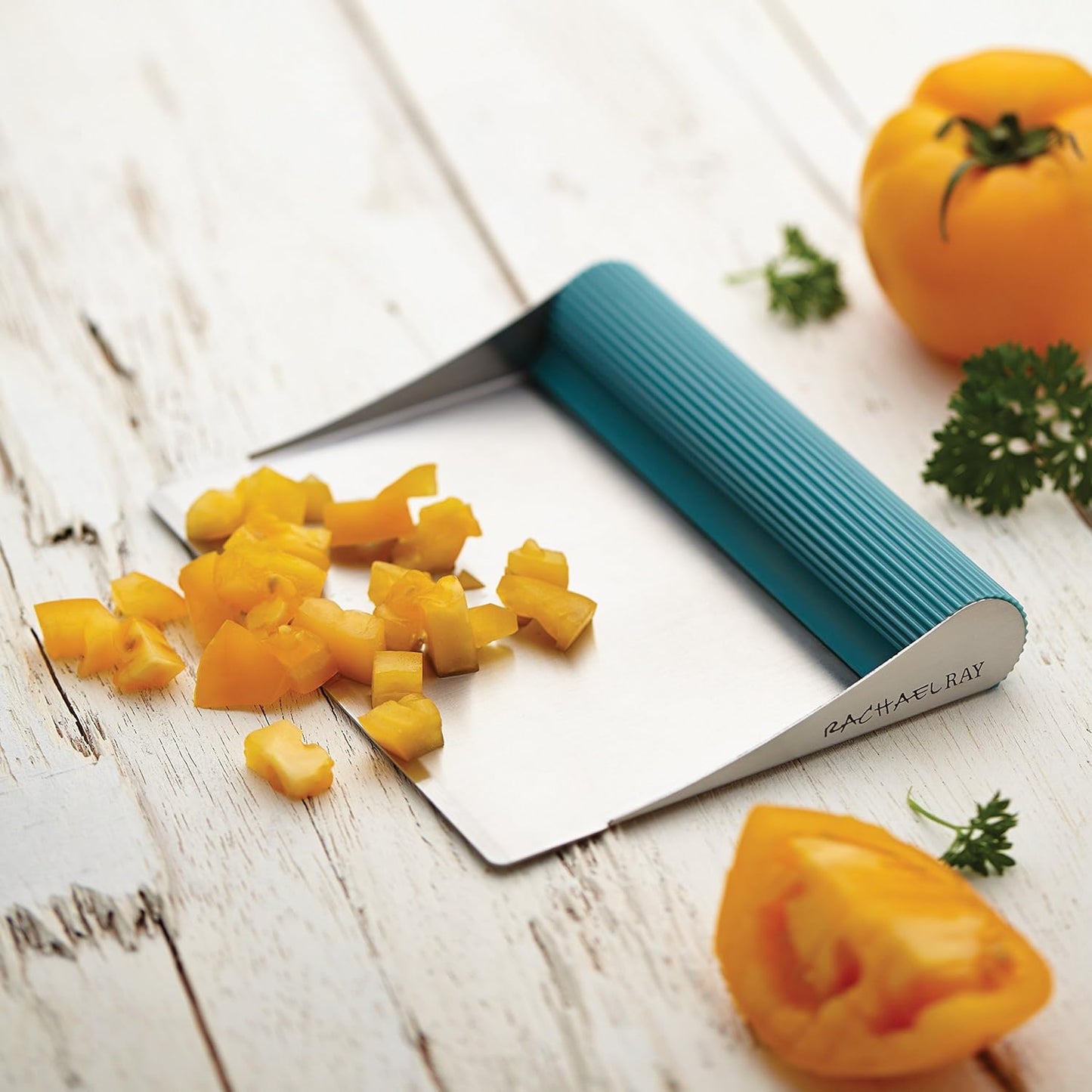 Rachael Ray Tools and Gadgets Stainless Steel Pastry Scraper / Bench Scrape / Kitchen Tool for Baking and Cooking / Dishwasher Safe, Purple
