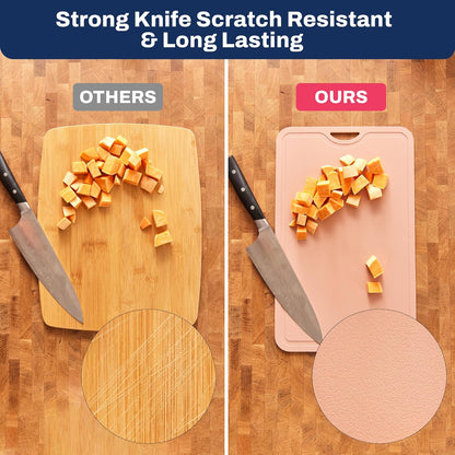 TPU Cutting Board Flexible Mat, 17.3" x 10.6" Nonslip Korean cutting board for kitchen, BPA Free Flexible Chopping Board, TPU Material Double-sided Dishwasher Safe