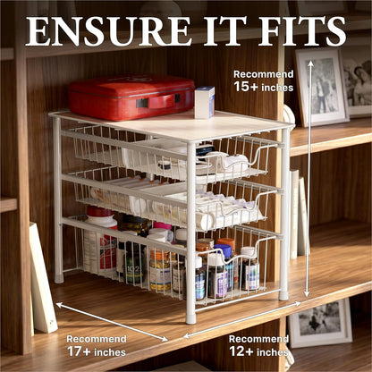 Simple Houseware Stackable Basket Drawer, Chrome