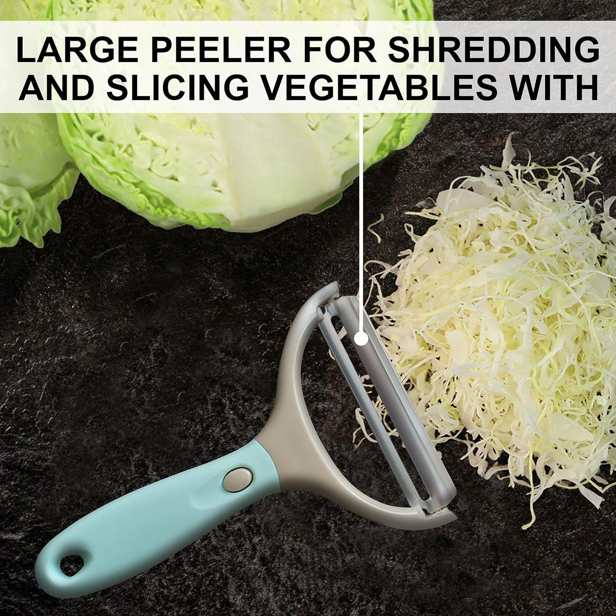 Bahoki Essentials 3 Piece Peeler Set - Stainless Steel Trio Vegetable and Fruit Peeler - Interchangeable Multifunctional Cutter Slicer - Julienne Cut, Shredder, Peelers - Home Kitchen Gadgets