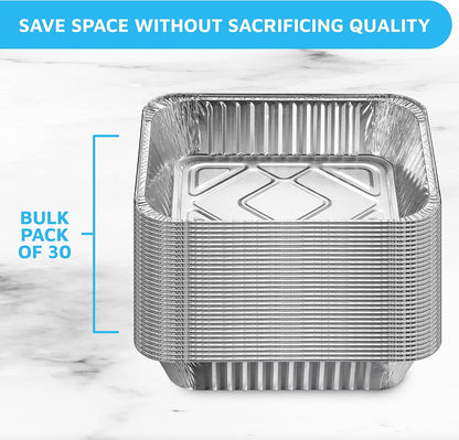 MontoPack Half-Size Aluminium Foil Lids | [100 Pack] Perfect Fit for 9x13 Roasting Pans | Premium Quality for Baking & Catering | Disposable Food Prep Containers Lids