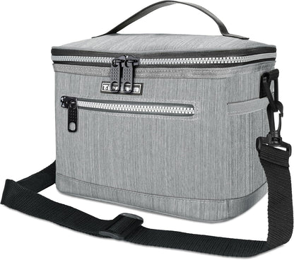 Tirrinia Insulated Lunch Box for Men/Women, Leakproof Lunch Bag for School Work, Large Lunch Tote Kids Boys Girls Student Back to School, Soft Cooler Office Picnic Beach Camping for Adults, Charcoal
