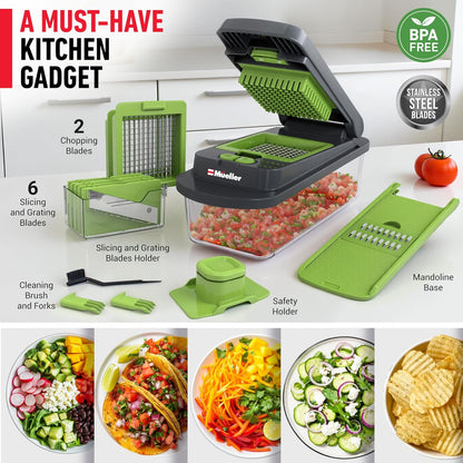 MUELLER HOME Pro-Series 10-in-1 Stainless Steel Multi Vegetable Chopper