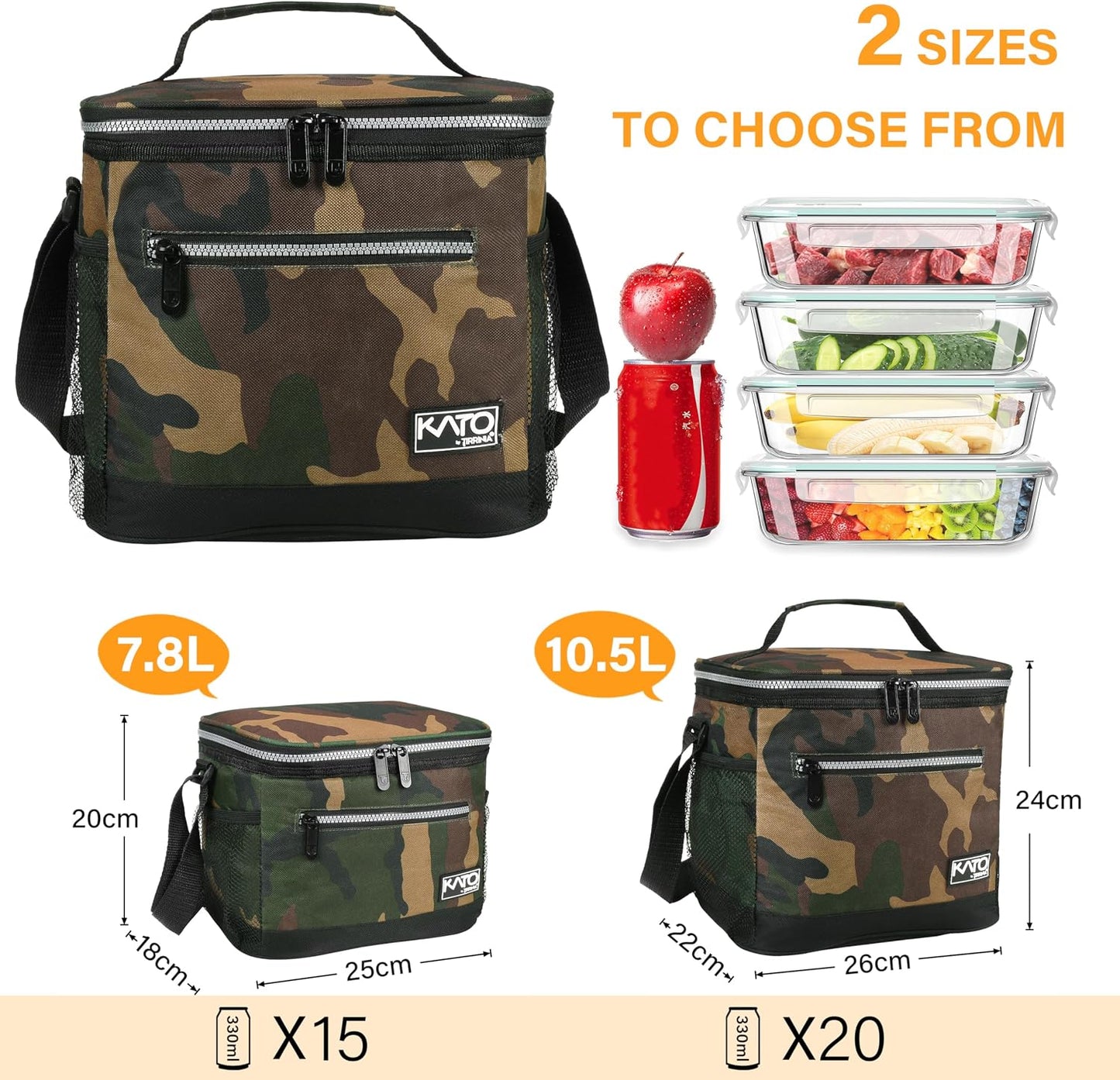 Tirrinia Insulated Lunch Box for Men/Women, Leakproof Lunch Bag for School Work, Large Lunch Tote Kids Boys Girls Student Back to School, Soft Cooler Office Picnic Beach Camping for Adults, Charcoal