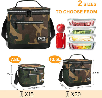Tirrinia Insulated Lunch Box for Men/Women, Leakproof Lunch Bag for School Work, Large Lunch Tote Kids Boys Girls Student Back to School, Soft Cooler Office Picnic Beach Camping for Adults, Charcoal