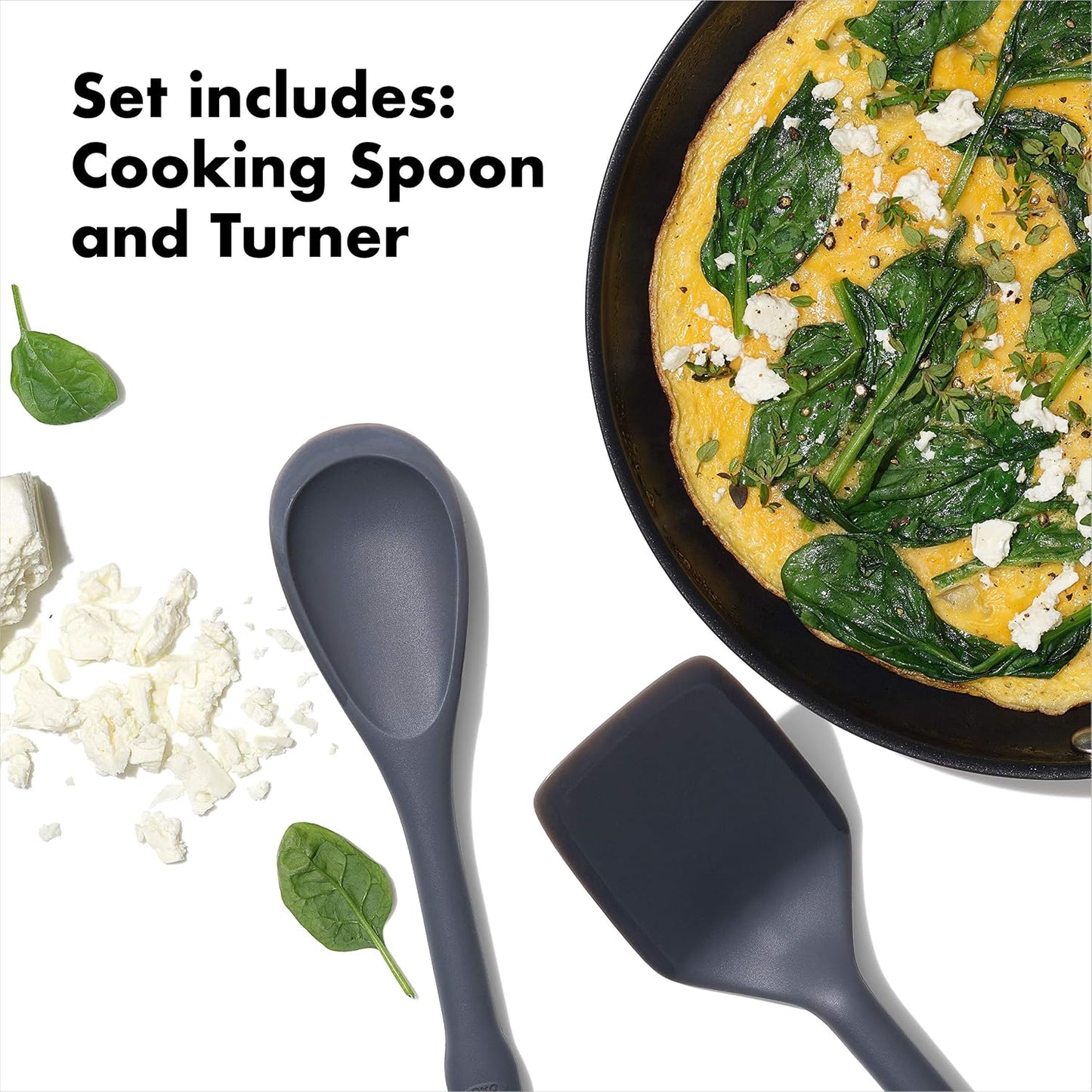 OXO Good Grips 3-Piece Silicone Utensil Set, Gray, One size