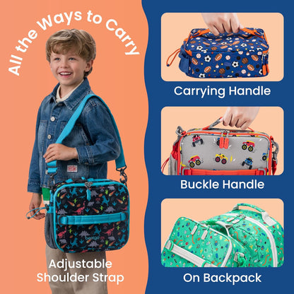 Bentgo Kids Lunch Bag - Durable, Double-Insulated Lunch Bag for Kids 3+; Holds Lunch Box, Water Bottle, & Snacks; Easy-Clean Water-Resistant Fabric & Multiple Zippered Pockets (Mermaid)