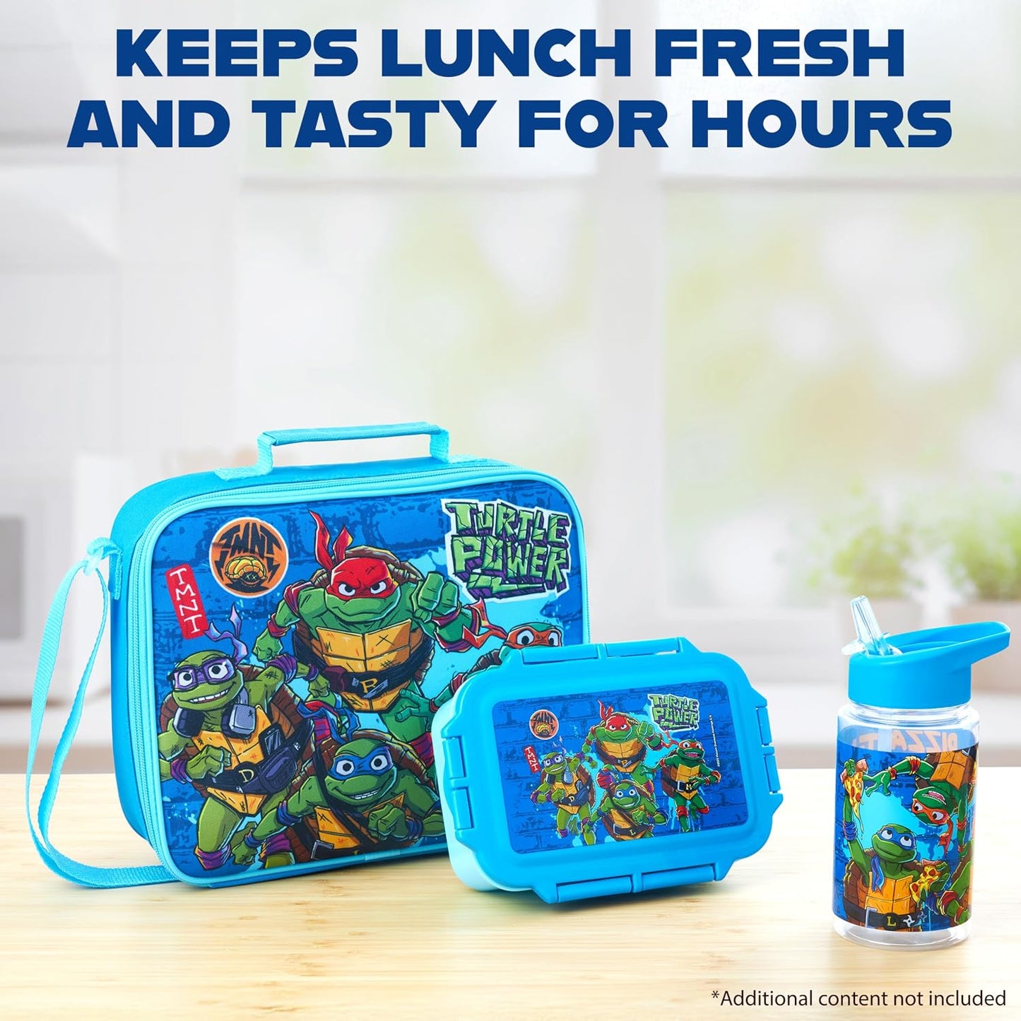 Get Trend SpongeBob Squarepants Water Bottle Lunch Box Lunch Bag Kids Set 3 Pcs Insulated Snack Bag for School Travel Gifts for Kids (Blue SpongeBob)