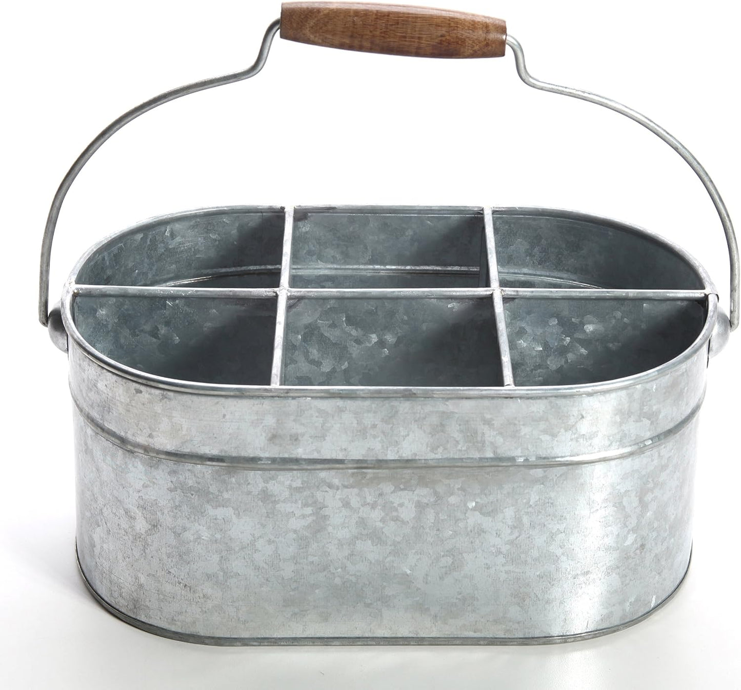Hosley Galvanized Carry All Kitchen Utensil Caddy Serve Ware 13 Inch Long. Ideal for Floral Arrangements Party Garden Patio. O4