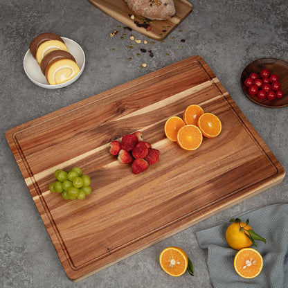 GAOMON 24 x 18 In Acacia Cutting Boardfor Kitchen, XXL Extra Large Charcuterie Cheese Platter Serving Tray, Food Prep and Serving Boards, Chopping Boards for Meal Vegetables and Cheese