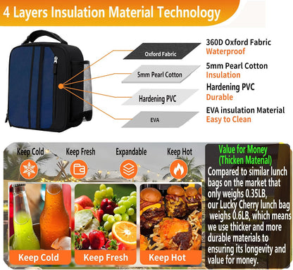 Lunch Box Insulated Lunch bag for Men Teen Kids Boys Adult Portable Stylish Small Lunchbox Special Design for Working Office school Picnic