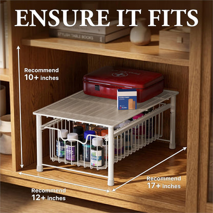 Simple Houseware Stackable Basket Drawer, Chrome