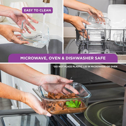 HOLDN’ STORAGE Vacuum Food Storage Containers, Set of 8 Glass Containers & Electronic Pump - Keep Food Fresh Longer, BPA-Free Glass, Leak-Proof, Ideal for Meal Prep, Marinating
