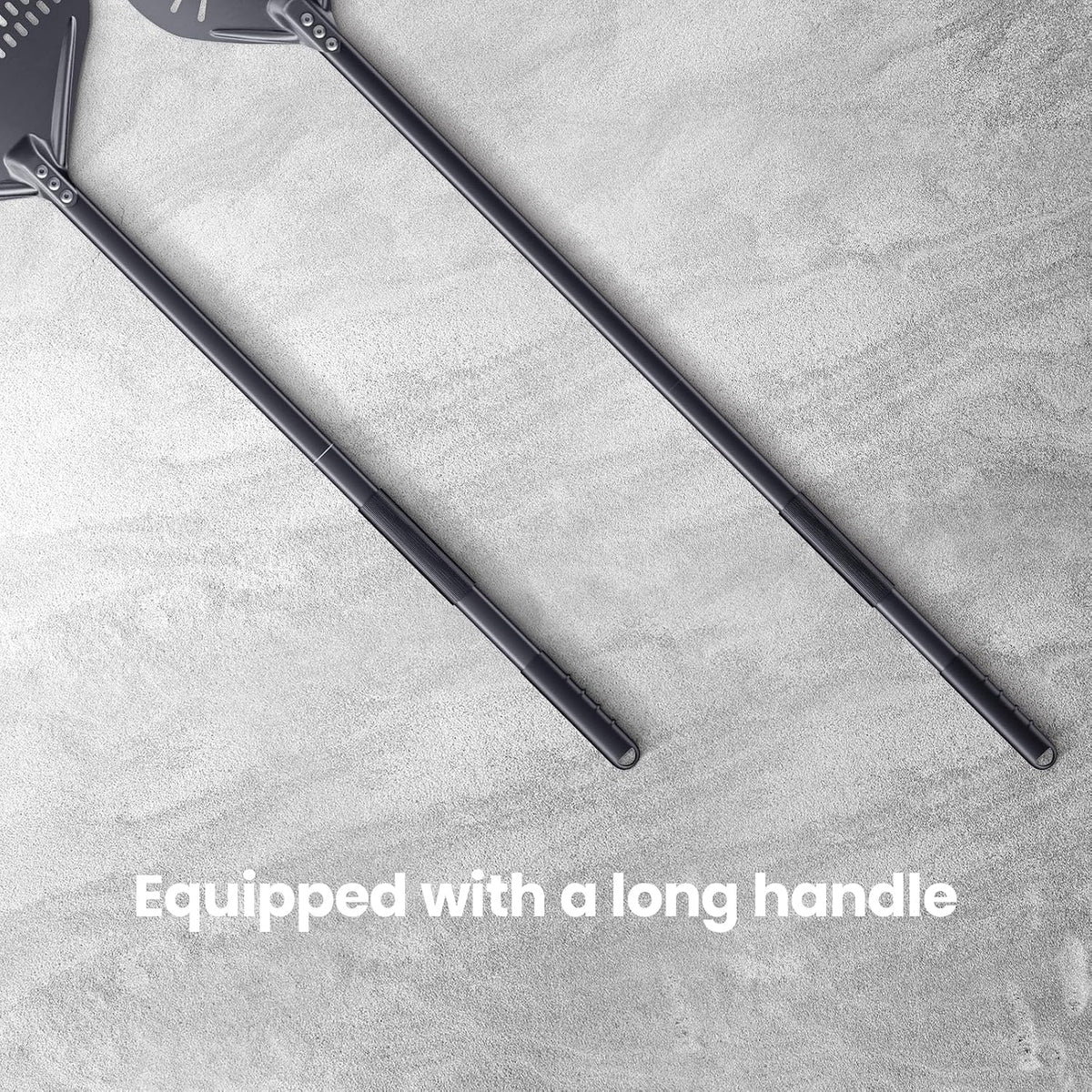 2 Piece Pizza Peel Set, 14 Inch Perforated Aluminum Pizza Peel with Long Handle, 9 Inch Round Turning Pizza Peel, Pizza Oven Utensil Kit for Homemade Pizza