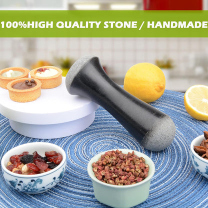 Tianman Marble Replacement Pestle 5.9" Length Polished, Use Pestle on Both Ends (Only Pestle Mortar Not Included) (Grey Marble Polished)