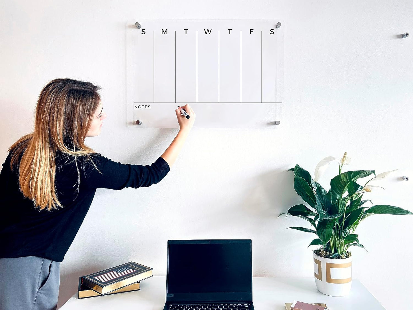 WEEKLY Wall Board Acrylic Calendar - Personalized Planner 2026, Personalized Dry Erase Board, Horizontal Wall Monthly and Weekly Calendar, New Home Gift, Housewarming Gift, Goals, To Do