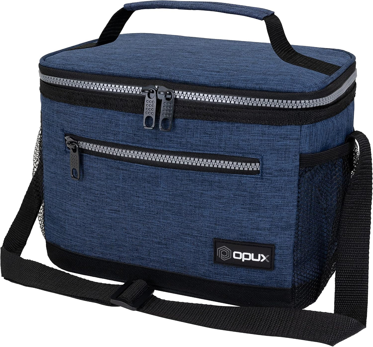 opux Insulated Lunch Box Men Women, Lunch Bag for Work School, Leakproof Soft Cooler Tote Adult, Large Lunch Pail Kids Boys Girls, Picnic Beach Food Bag with Shoulder Strap, Purple Floral