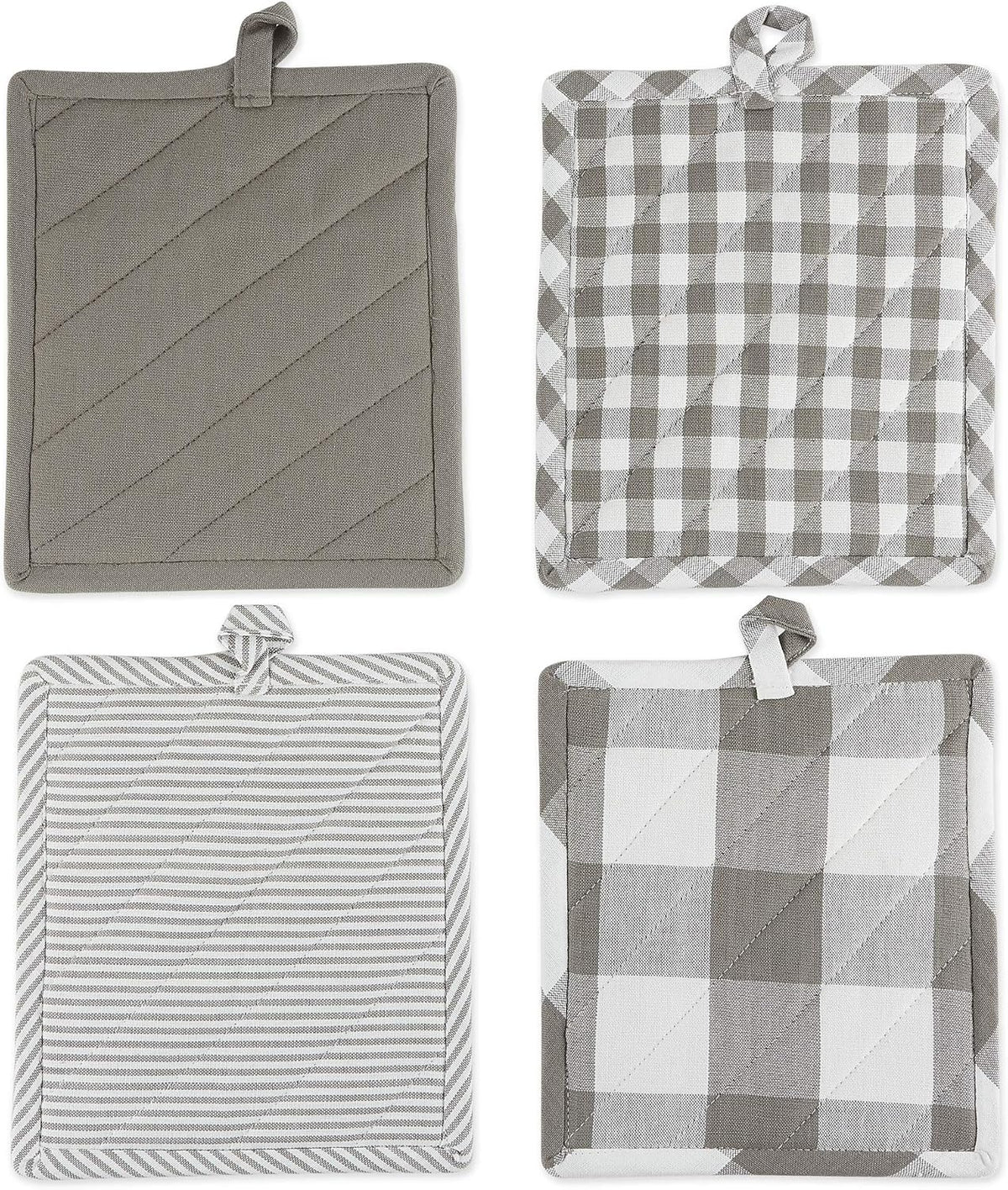 DII Gingham Check Kitchen Collection, Pink, Potholder Set