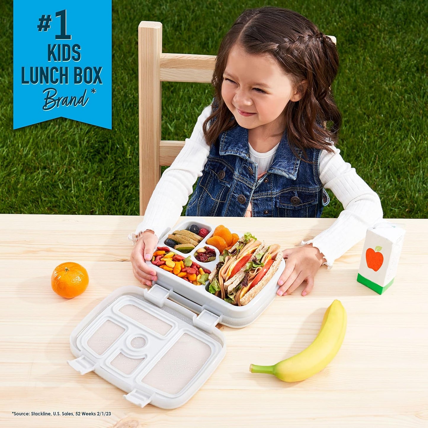 Bentgo Kids Bento-Style 5-Compartment Leak-Proof Lunch Box - Ideal Portion Sizes for Ages 3 to 7 - Durable, Drop-Proof, Dishwasher Safe, PFAS & BPA-Free & Made with Food-Safe Materials (Purple)
