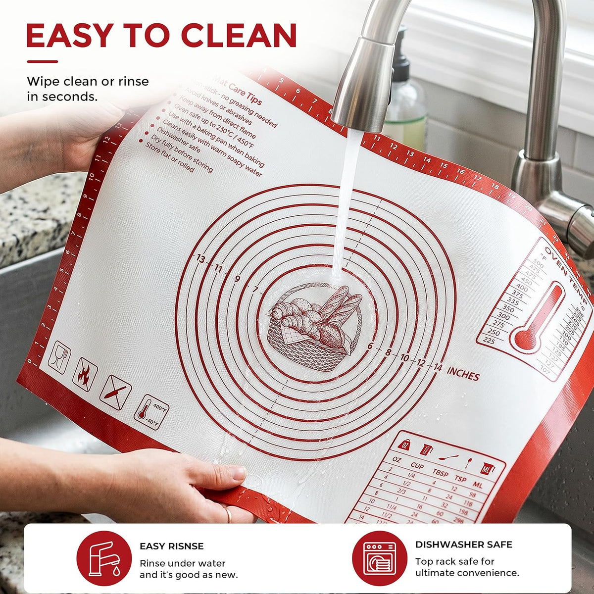 XL Silicone Pastry Mat for Baking Dough Mat, Extra Large 28x20 inches Grey